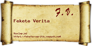 Fekete Verita névjegykártya